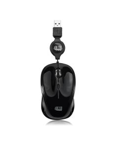 Adesso Retrackable Nano mouse (Black) iMouse S8B